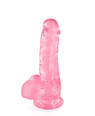 Gode jelly rose ventouse taille M 17.5cm 